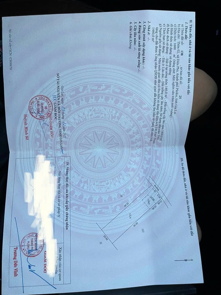 Đất nền 1600m² Phường Diên Hồng, Pleiku - Giá 123.2 tỷ, Thổ cư 140m²