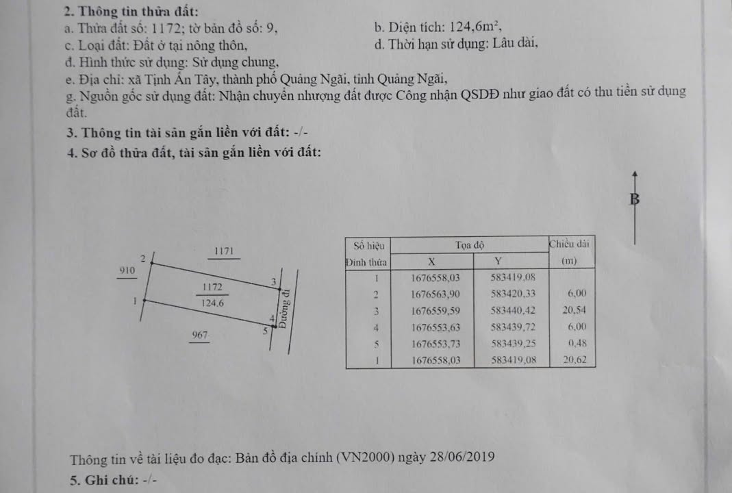 Đất Nền Hẻm Võ Nguyên Giáp, TP Quảng Ngãi - 124.6m² - Sổ Đỏ Sẵn Sàng