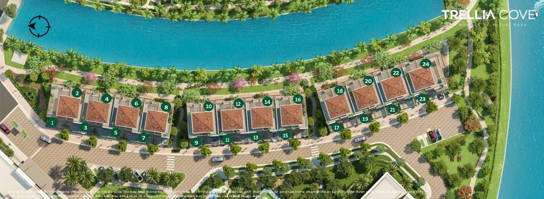 Townhouse Trellia Cove Bình Hưng 126m² 21.526 tỷ - Ô tô vào tận nhà