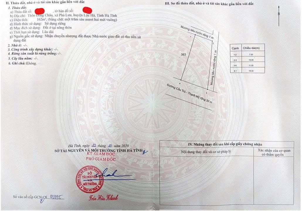 Đất nền Vượng Lộc, Can Lộc 160m² - Đất thổ cư 100%