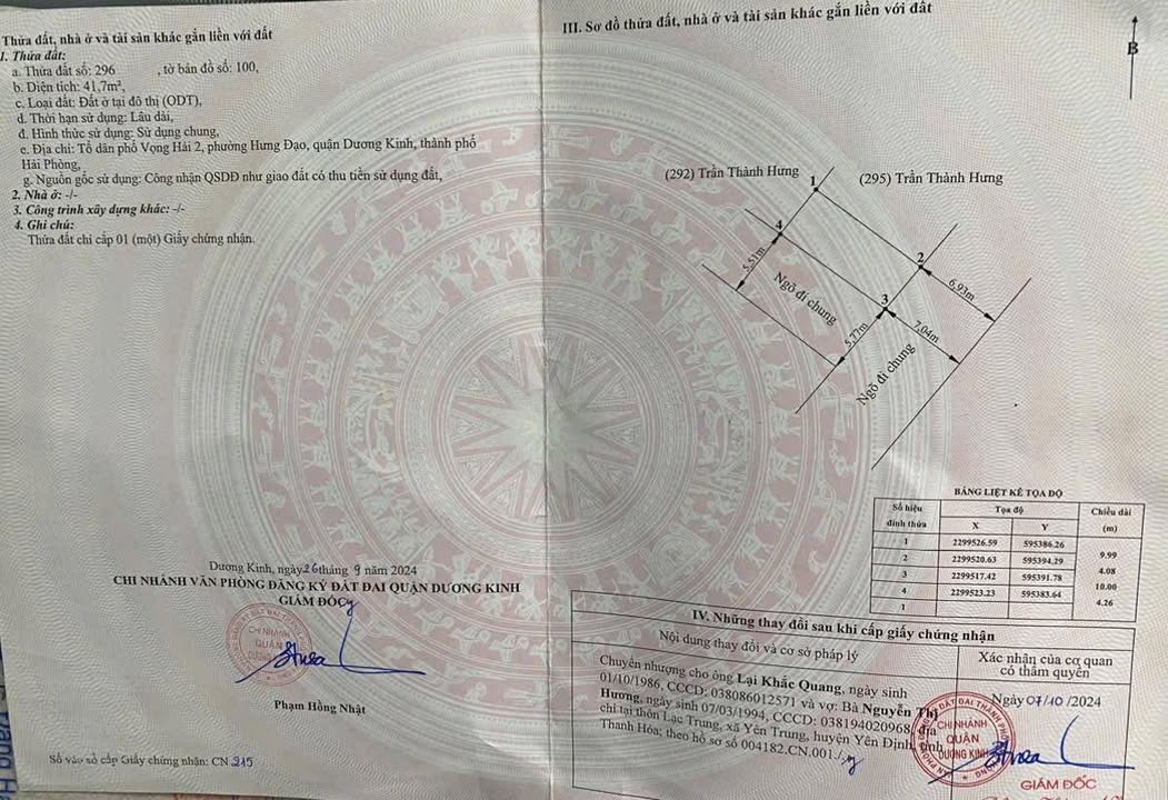 Đất nền Hưng Đạo Dương Kinh 41.7m² 1.3 tỷ - Lô góc ô tô tránh!