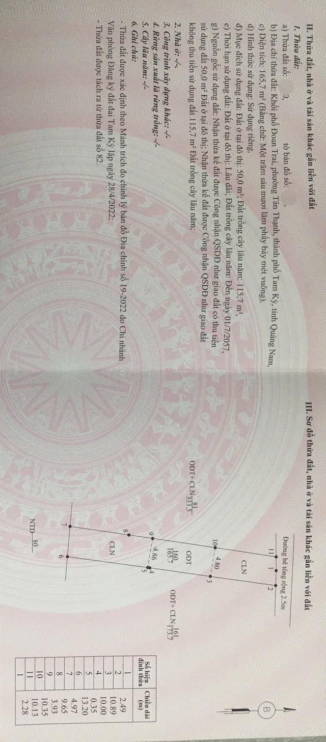 Đất nền Bàn Thạch, Tam Kỳ 165.7m² - Sổ đỏ chính chủ, ô tô vào tận nơi!