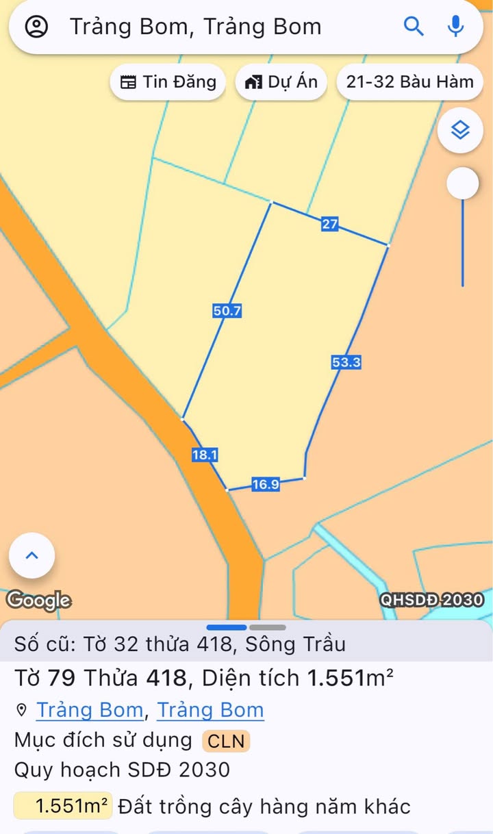 Đất Vàng Đồng Nai - 1551m² Mặt Tiền Nhựa 1.9 Tỷ, Sông Trầu