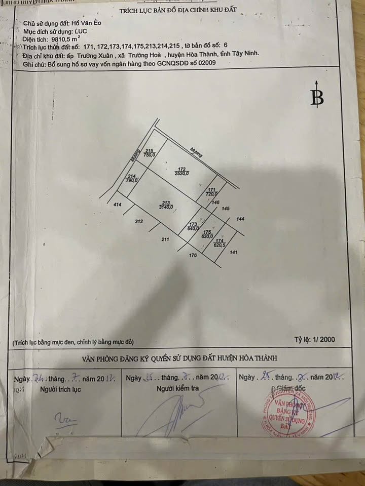 Bán đất vàng 9810m² tại Hòa Thành, Tây Ninh - Lý tưởng trồng sầu riêng