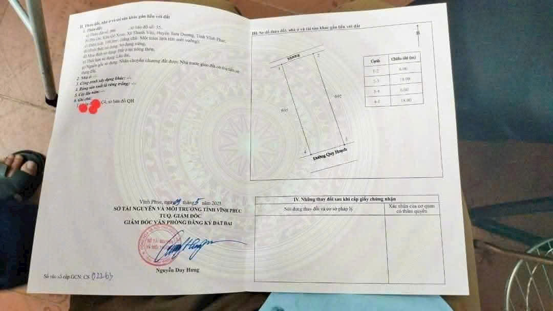 Bán Đất Nền Tam Dương 108m² - Gần Chợ, Trường Học, Sổ Hồng