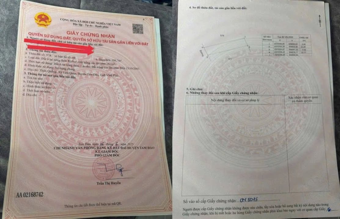 Đất nền Tam Đảo 106m² - Sổ đỏ chính chủ, tiềm năng tăng giá!