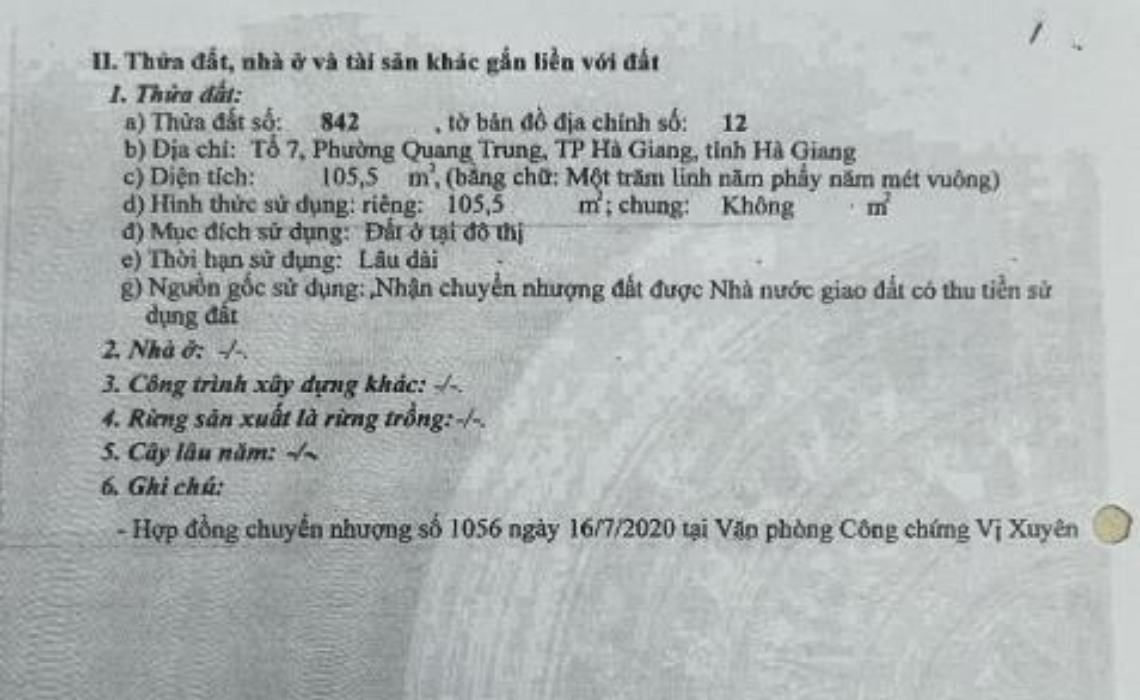 Đất nền Quang Trung Đồng Văn 105m² - Xây dựng tự do