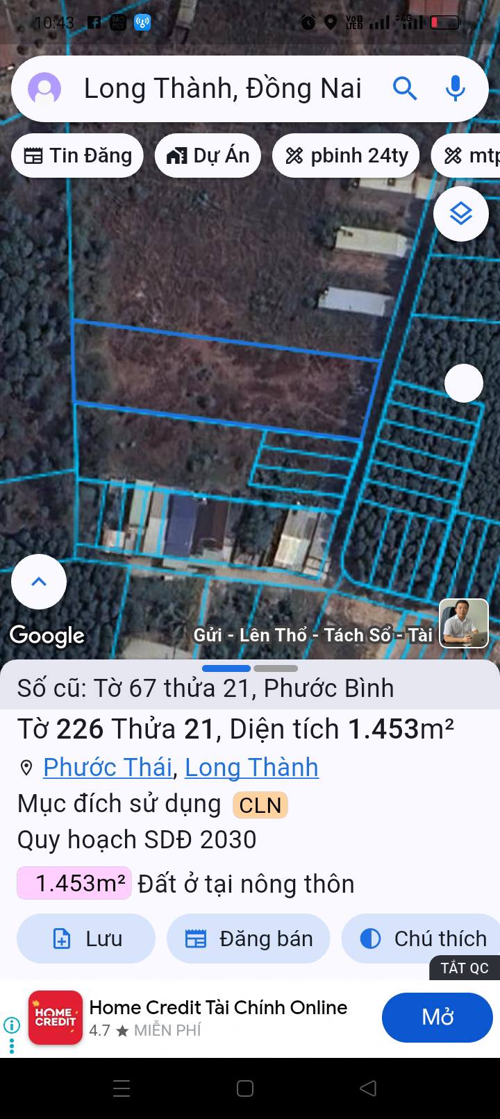 Đất nền Phước Bình, Long Thành 1453m² - Sổ đỏ sẵn sàng giao dịch