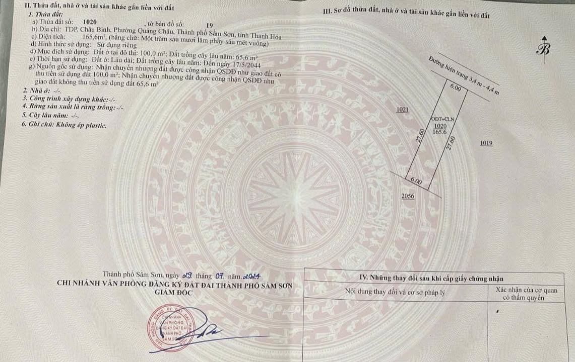 Đất Nền Sầm Sơn 166m² - Giá Tốt Gần Trung Tâm, Sổ Đỏ Sẵn Sàng