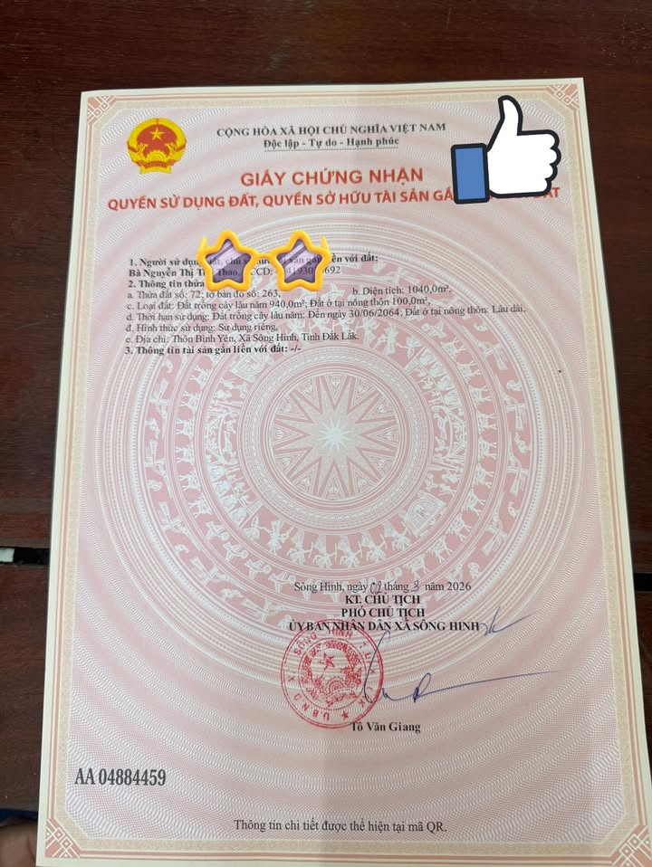 Đất Vườn Sông Hinh, Phú Yên 1040m² - Giá Đầu Tư 199 Triệu