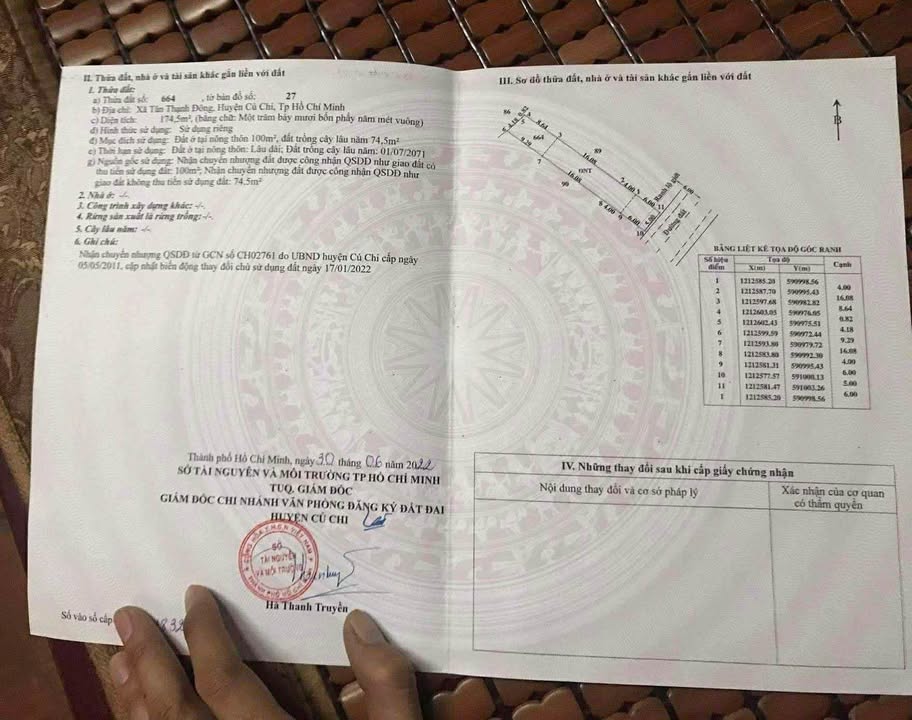 Đất nền Tân Thạnh Đông Củ Chi 175m² – Sổ đỏ chính chủ!