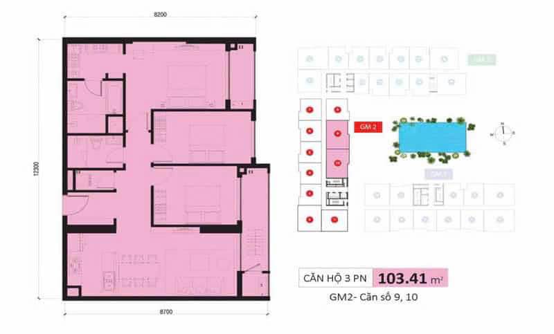 Chung cư Golden Mansion Phú Nhuận 103m² - Sổ hồng sẵn sàng, Full nội thất xịn