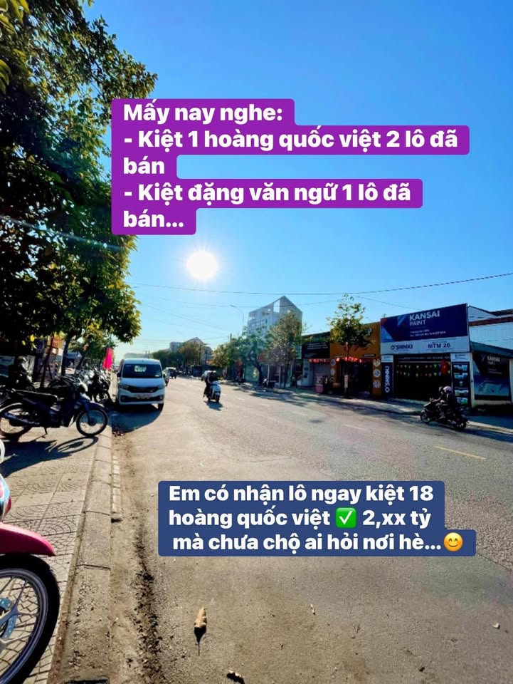 Bán Đất Kiệt 18 Hoàng Quốc Việt, Huế - 70m², 2.2 Tỷ, Sẵn Sổ Hồng