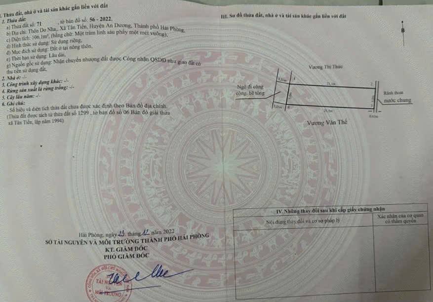 Đất nền An Dương 106m² hướng Tây - Sổ đỏ chính chủ, gần KCN Nhật Bản