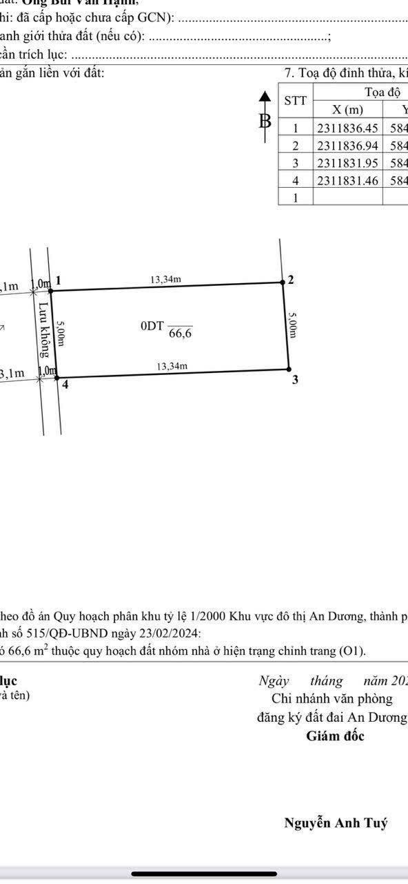 Đất nền Hỗ Đông An Dương 66.6m² - Sổ đỏ sẵn sàng, giá chỉ 1.4 tỷ
