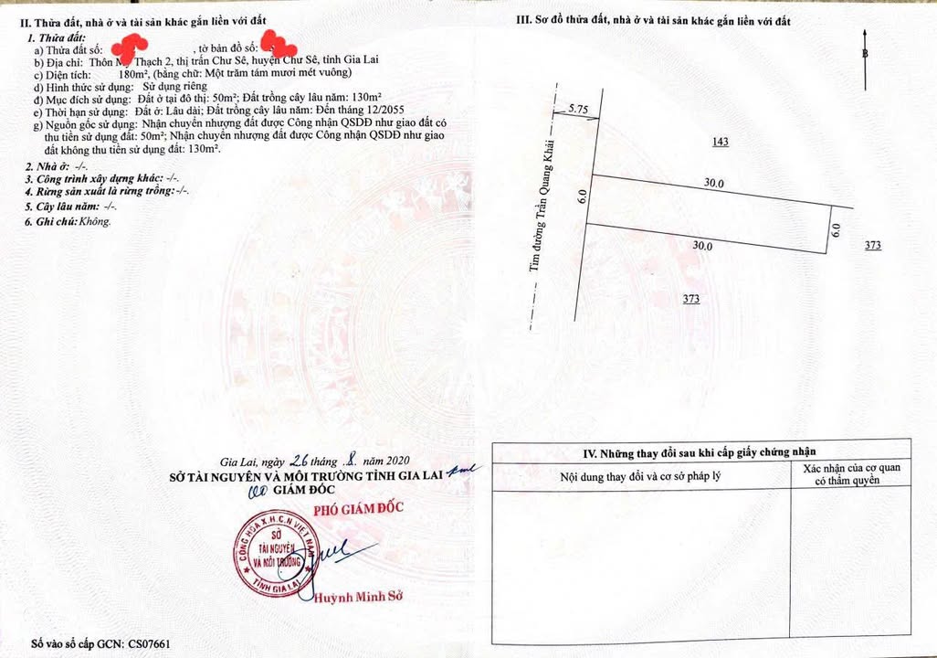 Đất thổ cư mặt tiền Trần Quang Khải, Chư Sê, Gia Lai - 9000m² giá 170 tỷ