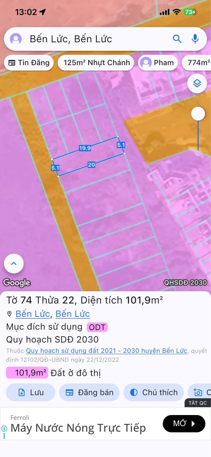 Đất nền Bến Lức 100m² giá 1.4 tỷ - Sổ đỏ chính chủ bán gấp!