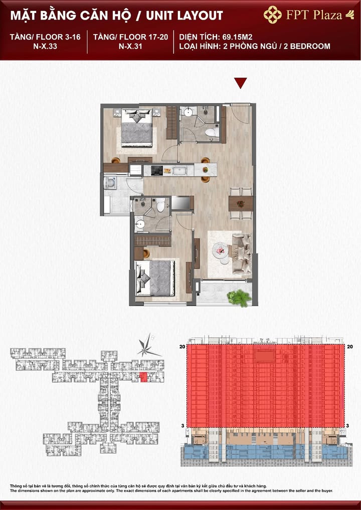 Bán Căn hộ FPT Plaza 4 Đà Nẵng 69m² - View Hồ Bơi, Giá 3.4 Tỷ