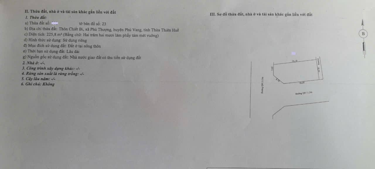 Đất nền Phú Thượng Huế 226m² - Pháp lý rõ ràng, lô góc 2 mặt tiền!