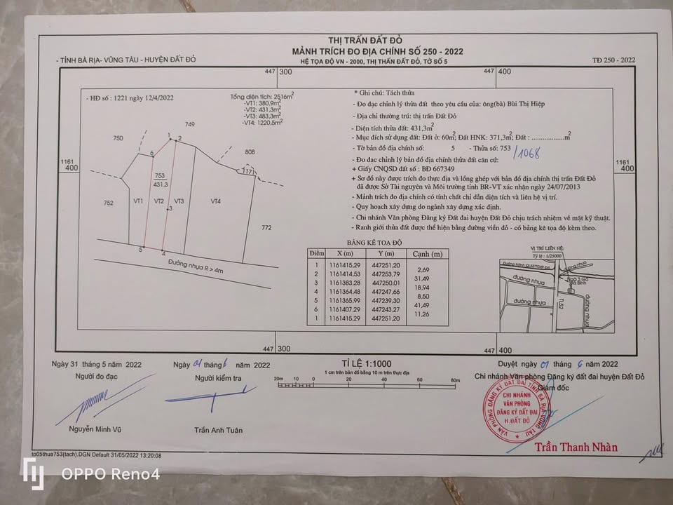 Đất nền Thị trấn Đất Đỏ 357m² - Sổ đỏ chính chủ, mặt tiền đường nhựa!