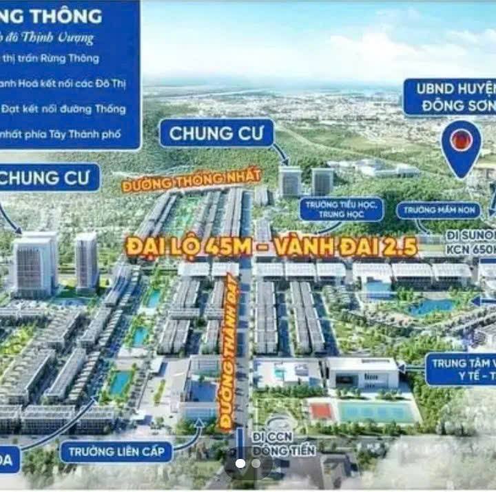 Bán đất trục đường đôi TT Rừng Thông, Đông Sơn, Thanh Hóa - 99m² - Giá tốt