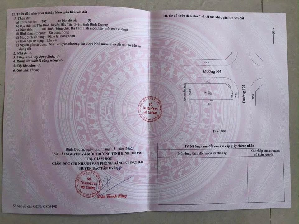 Đất nền KCN VSIP 2 Bắc Tân Uyên 300m² giá 6 tỷ - Tiềm năng tăng giá!