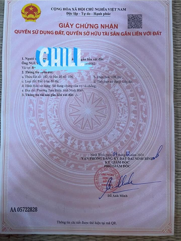 Đất nền Tây Sơn Tam Điệp 190m² 1.7 tỷ - Sổ đỏ chính chủ