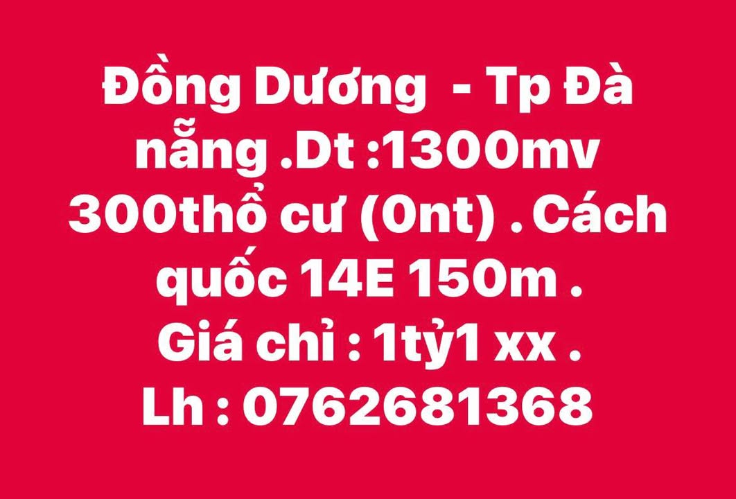 Đất nền Bình Lãnh, Thăng Bình 1300m² - Sổ đỏ chính chủ, giá chỉ 1.1 tỷ