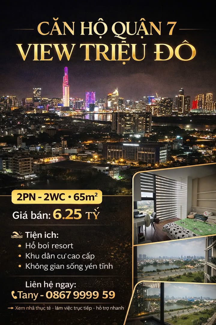 Căn hộ EcoGreen Q7 65m² giá 6.25 tỷ - View pháo hoa cực đẹp!