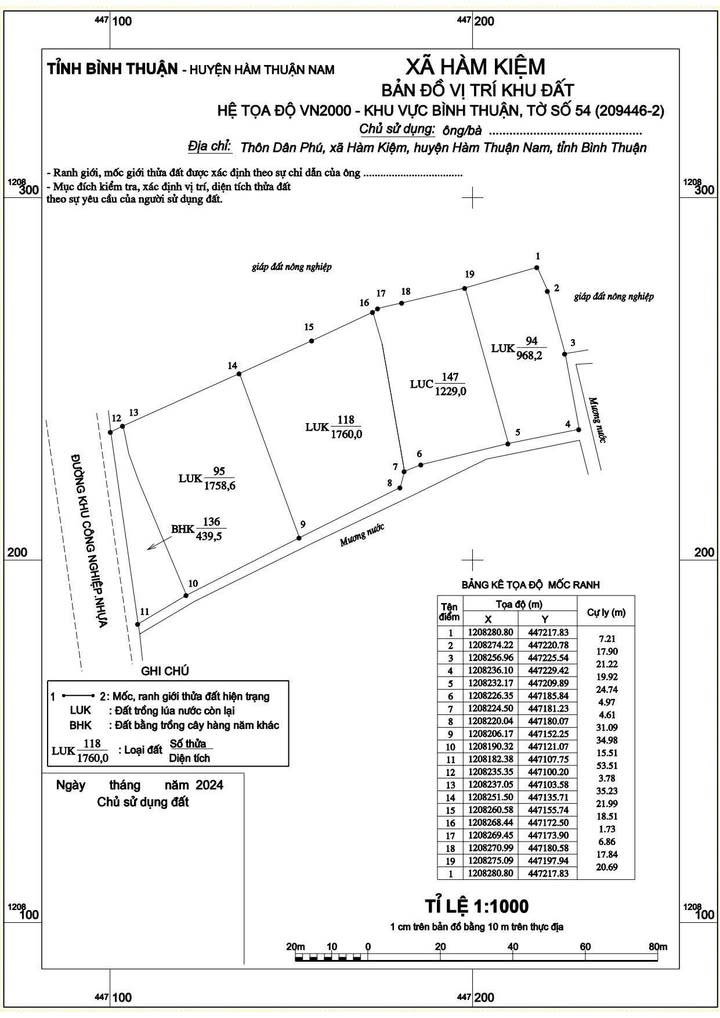 Đất Vàng Mặt Tiền KCN Hàm Kiệm 6200m² - Sẵn Sàng Đầu Tư