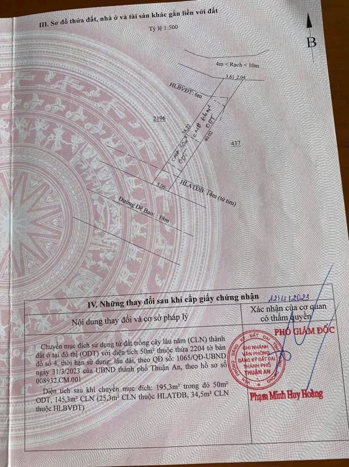 Đất Mặt Tiền Đê Bao Sài Gòn, Thuận An - 195m² - Đầu Tư Sinh Lời