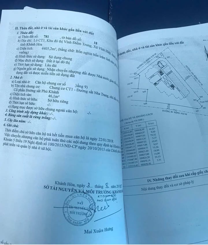 Bán căn hộ CT1 Vĩnh Điềm Trung 46m² - Sổ hồng sang tên ngay