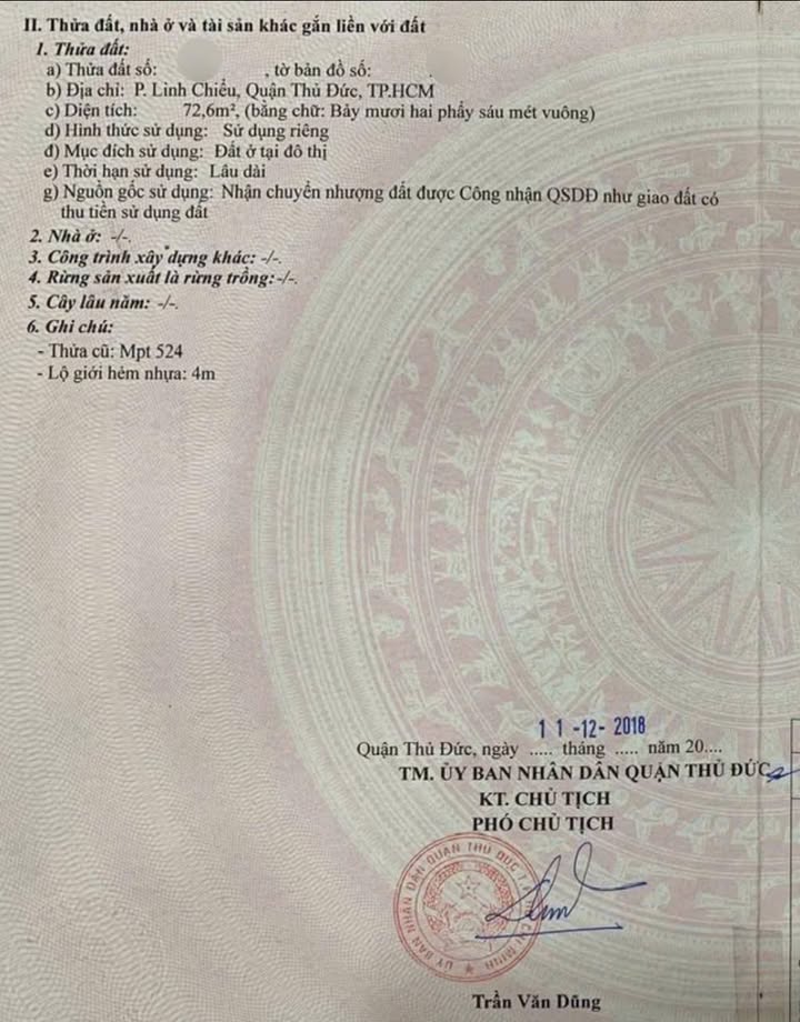 Đất nền Linh Chiểu, Thủ Đức 72m² - Xây dựng tự do 5 tầng!