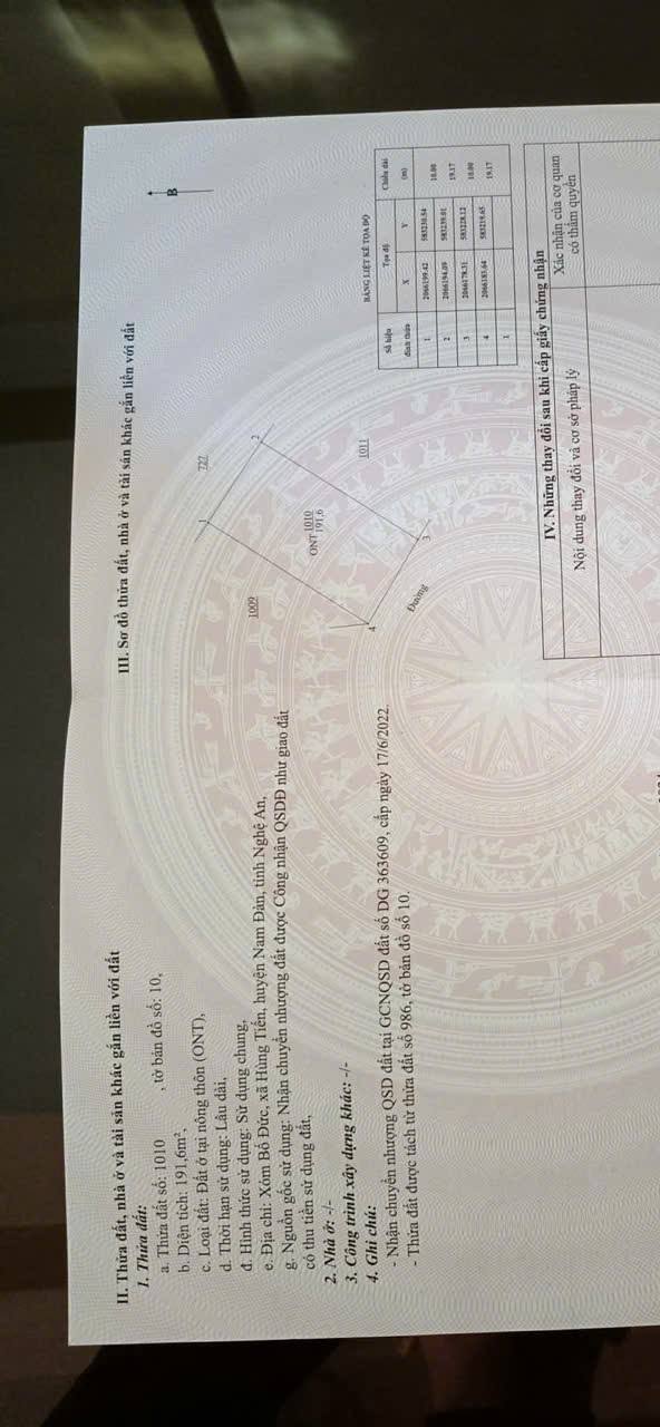 Bán Đất Nam Đàn 192m² - Sổ Đỏ Chính Chủ, Giá 1.3 Tỷ