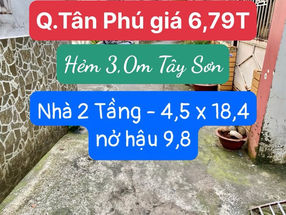Nhà Chính Chủ 106m² Hẻm 3m Tây Sơn, Tân Phú - 6.79 Tỷ TL
