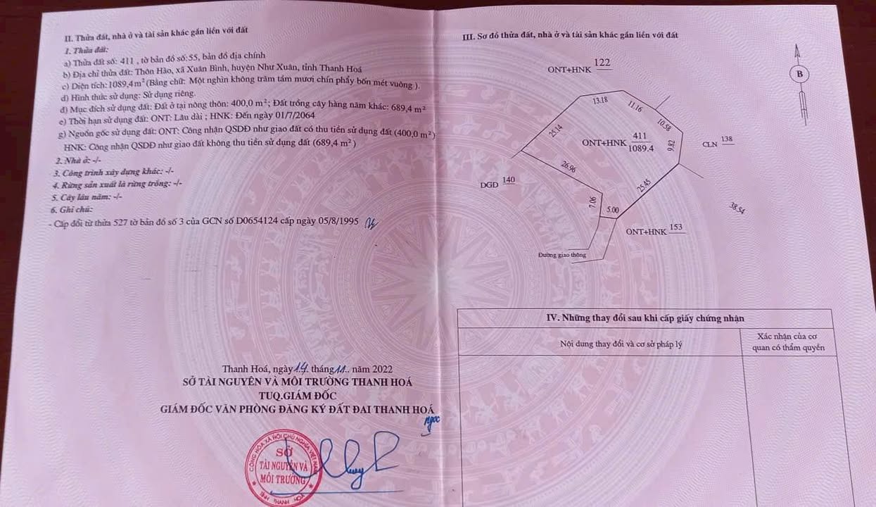 Bán Đất Vườn Như Xuân 1090m² - Sẵn Keo, Gần Chợ, Giá 6xx Triệu