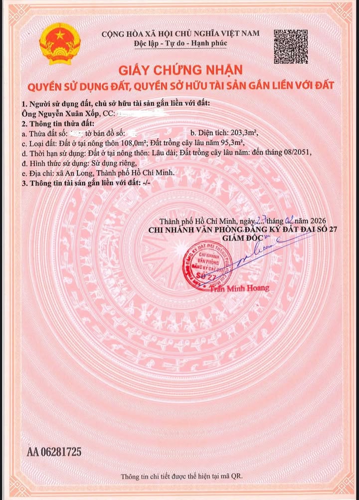 Đất Phú Giáo 203m² Sổ Sẵn - Đường Nhựa Lớn, Giá 700 Triệu