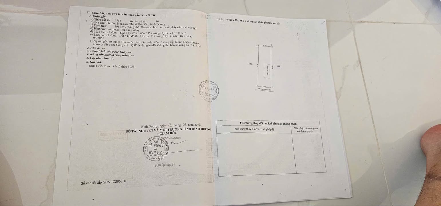 Bán Gấp Đất Nền Hòa Lợi, Bình Dương – 391.5m², Sổ Hồng Sẵn Sàng