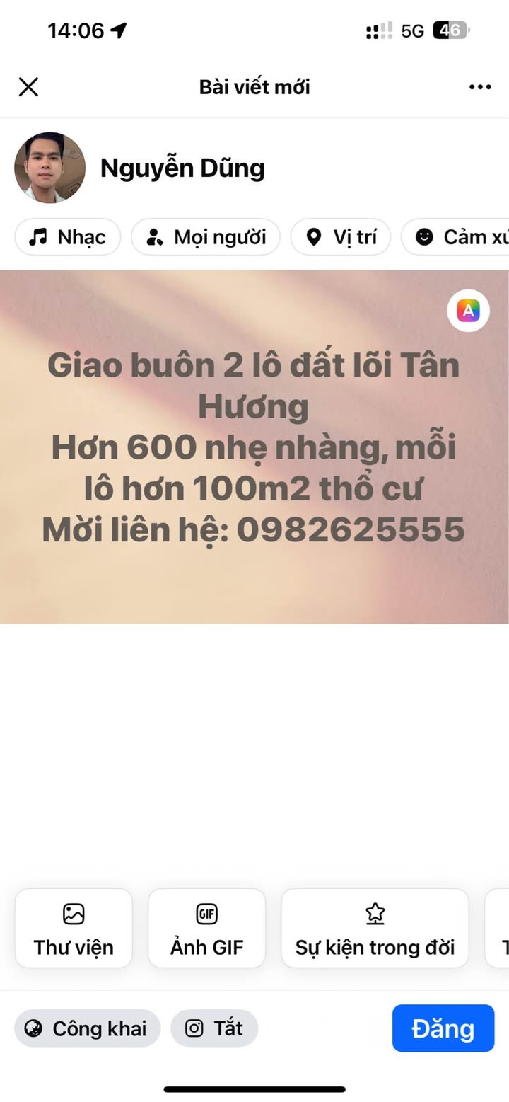 Bán Gấp 2 Lô Đất Thổ Cư Tân Hương, Phổ Yên, Thái Nguyên - 600 Triệu/Lô