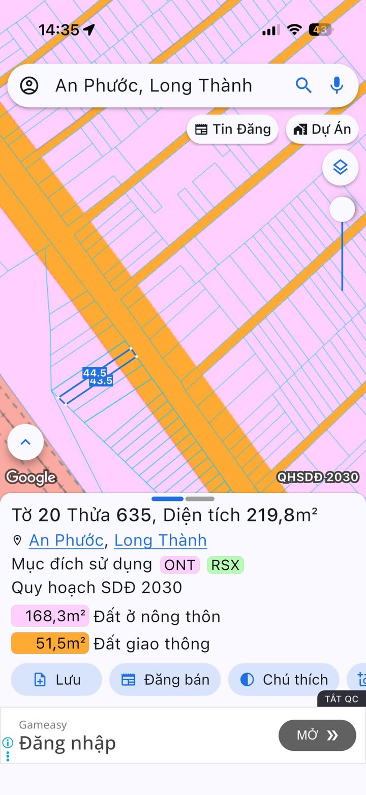 Mặt tiền Long Thành 219m² - Kinh doanh sầm uất, giá chỉ từ 2 tỷ