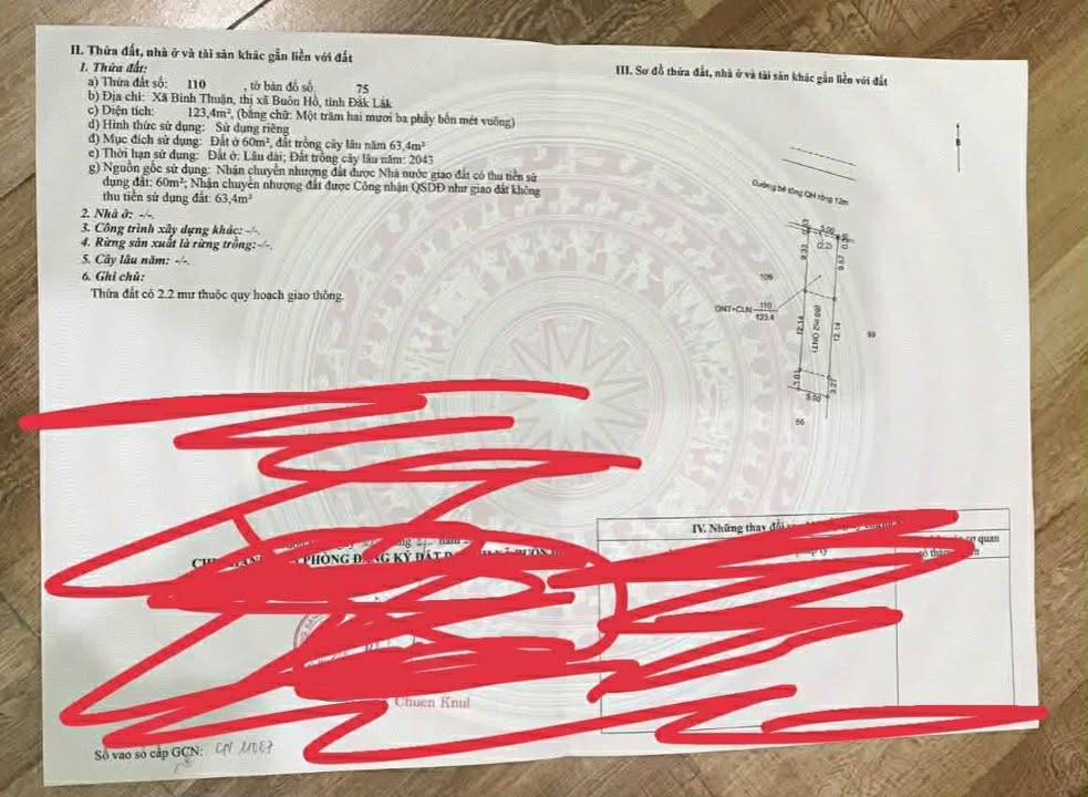 Bán Đất Nền Xã Bình Thuận, Buôn Hồ, Đắk Lắk - 121m², 290 Triệu, Sổ Đỏ Chính Chủ