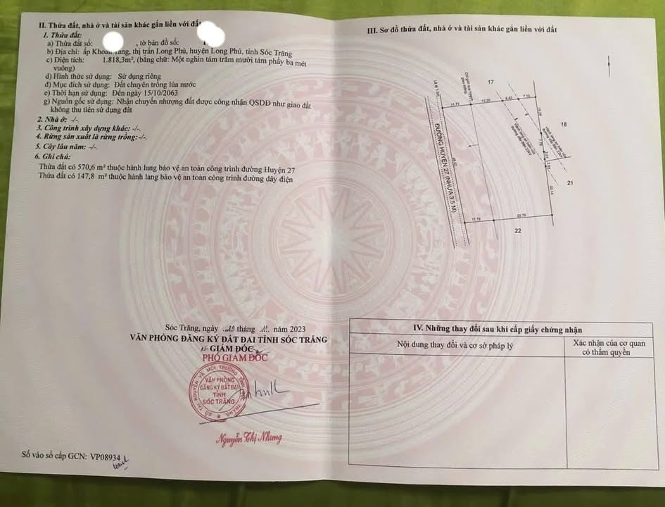 Bán Gấp 2 Thửa Đất 18.000m² Sóc Trăng - Giá 900 Triệu