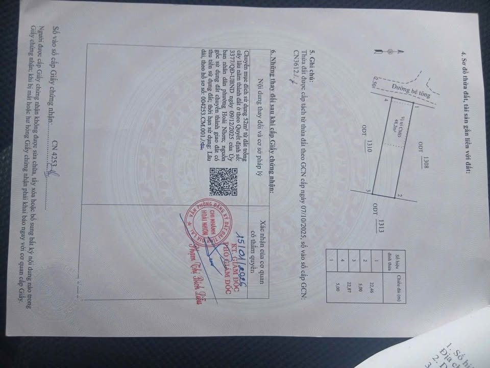 Đất nền Hoài Thanh 110m² giá 320 triệu - Đất thổ cư 100%