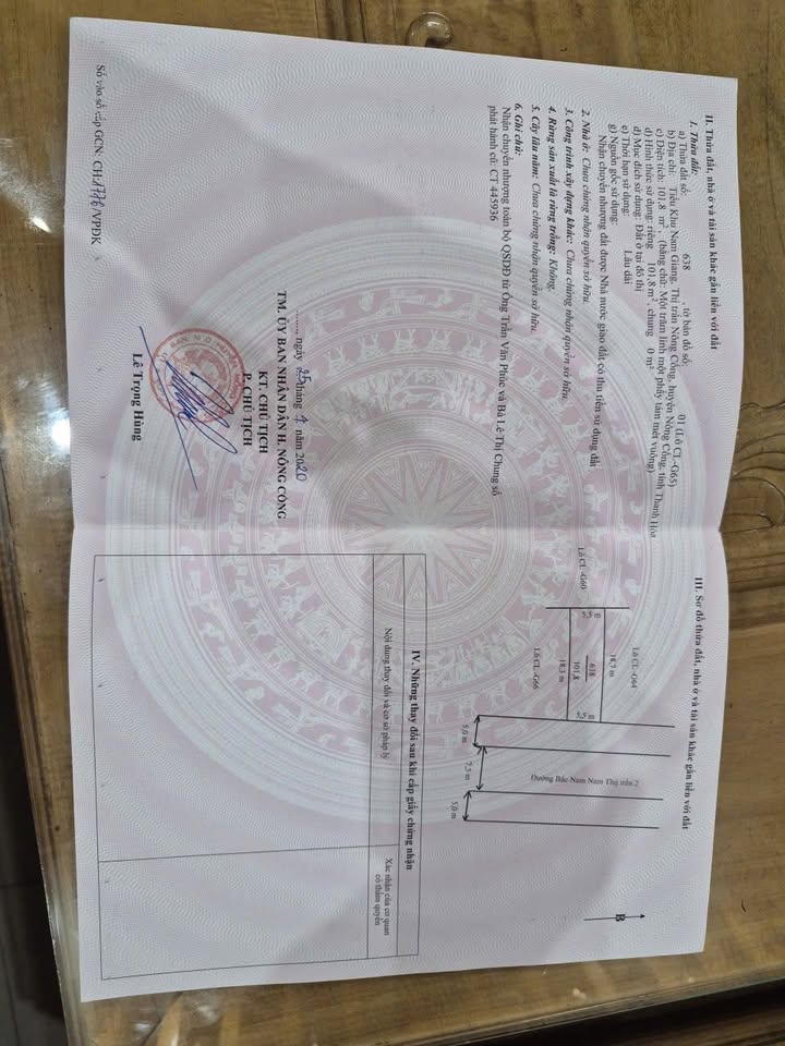 Đất Nền Mặt Bằng Hoa Mai Nông Cống 99m² Hướng Đông - Giá 1 Tỷ