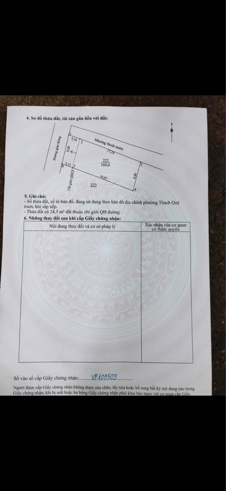 Bán Đất Phường Thạch Quý, Hà Tĩnh 160m² Hướng Tây Bắc - Giá 3 Tỷ