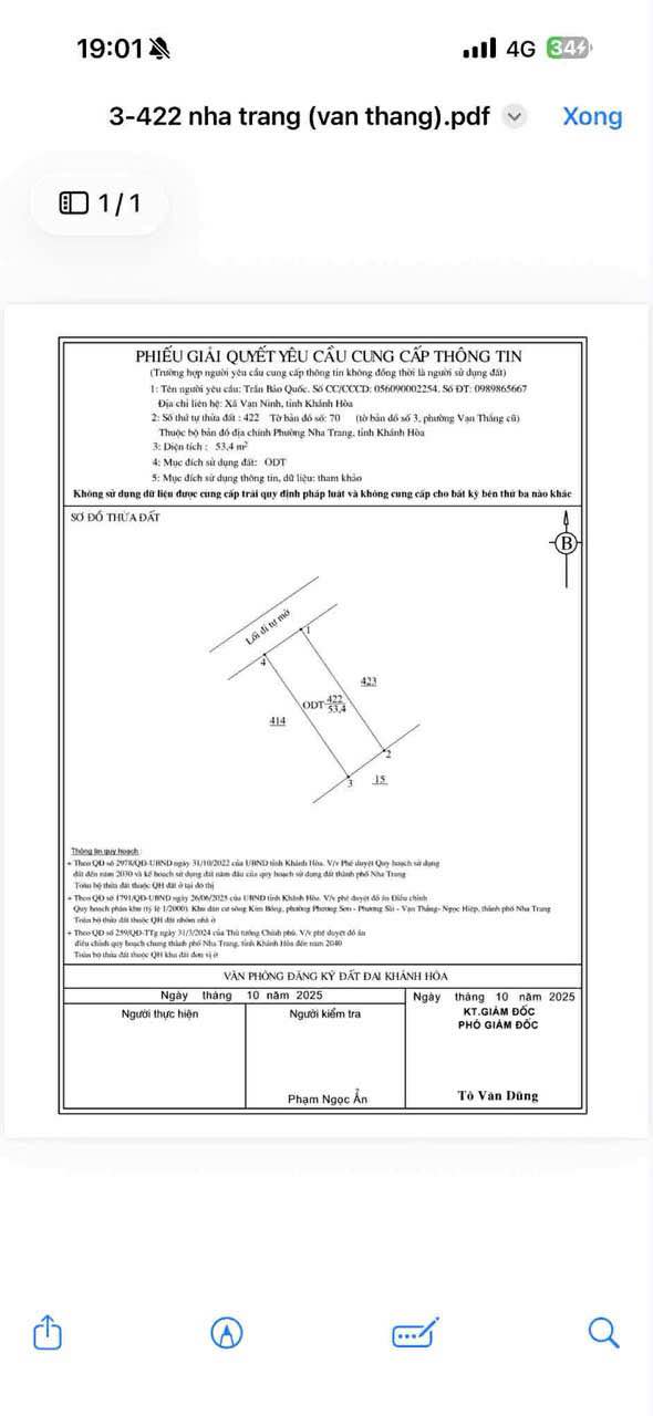 Đất nền trung tâm Nha Trang 53.4m² giá 2.3 tỷ - Sổ đỏ chính chủ