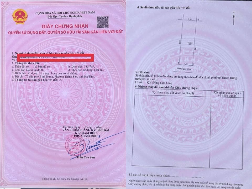 Bán Đất Vàng Hà Tĩnh - 186m² Mặt Tiền 12m - Gần BV TP 350m