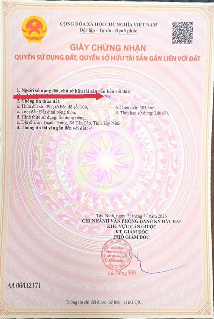 Đất nền Cần Giuộc 303m² giá 818 triệu - Đất thổ cư 100%