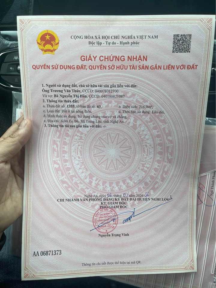 Đất nền Nghi Thuận 216m² - Tiềm năng tăng giá vượt trội!