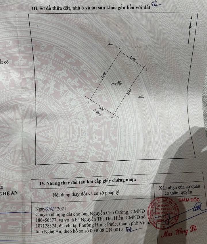 Đất nền Nghi Thái, TP Vinh 200m² giá 3.9 tỷ - Đường to ô tô!